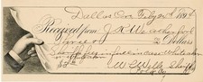 Dallas Oregon Polk County  orig 1894 Sheriff's Legal Fees Receipt picture