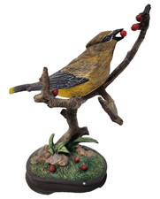 Vintage 1999 Cedar Waxing Bird On Branch Figurine Christmas Holiday Decorative picture