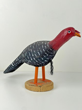 Folk Art Vintage Primitive Wood Sculpture Navajo Turkey Les Herbert Signed picture