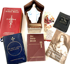 Vintage Catholic Religious LOT~ Prayer Books Mary Statue Missal Mass St. Theresa picture