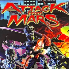 Bally Attack from Mars Pinball Machine Game Backglass MIRRORED ALTERNATE NEW picture