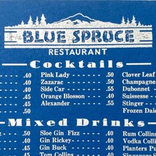 1946 Blue Spruce Club Cocktail Lounge Restaurant Wine List Menu Colorado Springs picture