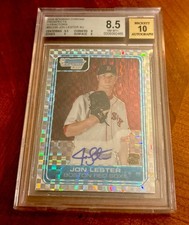 2006 Bowman Chrome Jon Lester X-Fractor Auto Rookie #135/225 BGS 8.5/ 10 Auto picture