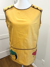 Vintage 1960s Marigold Smock - Folk Art Figures picture