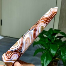 137G Natural striped agate mineral pillar crystal mineral sample picture