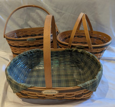 3 Longaberger Traditions Collection Large Baskets Family Community Hospitality picture