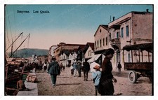 Izmir Turkey 1907-1915 Quayside Wharf Street Scene Standard Postcard picture