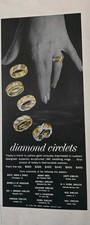 1962 Diamond Circlets 18kt Gold wedding rings vintage jewelry ad picture