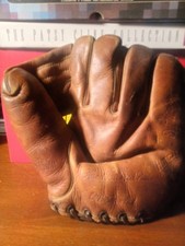 Vintage 1940s Hutch Leather Baseball Glove Split Finger Mitt DiMaggio Rare picture