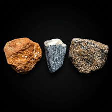 1 Magnetic Rock Specimen  High Mica Content Quartz Matrix Natural Minerals 3pc picture