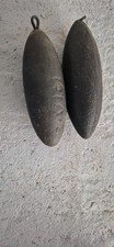 TWO ANTIQUE CLOCK WEIGHTS WEIGHING APPROX 9 POUNDS EACH picture