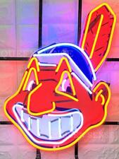New Cleveland Indians Chief Wahoo Neon Light Sign 20