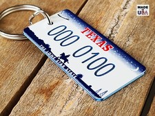 Personalized Engraved Texas License Plate Keychain / Any Name Made To Order picture