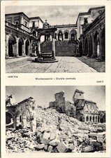 Monte Cassino Central Courtyard Ruins Italy Historic Abbey Vintage Postcard picture