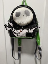 Loungefly Disney NBC Jack & Oogie Mini Backpack Black/White/Green picture