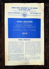 Vintage 1965-66 Federal Hunting Regulations Waterfowl Coots Cranes Duck Stamp picture