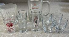 Lot Of 10 Shot Glasses, ￼ Jose Cuervo, Budweiser, Crown Royal, Holland House picture