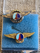 Vintage Eastern Air Lines 10K Gold Svc Wing Pins LGB Balfour Diamond EAL Pair picture