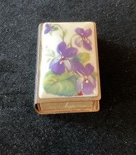 Vintage Hand Painted Porcelain Match Box Holder picture