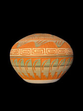 Vintage Signed E Whitegoat Navajo 3” Handmade Painted Art Pottery Seed Pot Vase picture