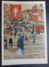 vtg postcard Maurice Prendergast Market Place Venice painting art unposted picture