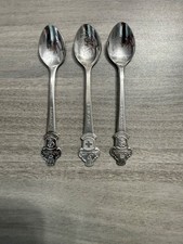 Vintage Rolex Bucherer Switzerland Lugano Souvenir Spoons - Lot of 3  picture