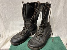 Rare WWll Black Blucher Engineer Cold Weather Field Boots Flat Sole Marked 1942 picture