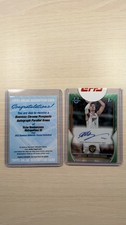 Topps 2023 Bowman Univ Chrome Victor Wembanyama Green Refractor Auto 15/99 #101 picture