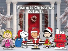 Peanuts christmas cutouts | snoopy, charlie brown, lucy & sally yard signs | picture