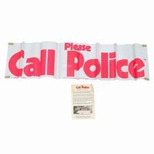 Please Call Police Emergency Car Window Decal WAAAR 1973 Calvin R Vogt VINTAGE picture