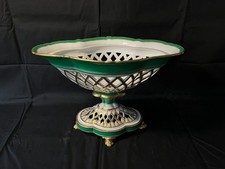 Antique Reticulated Gold Gilt Porcelain Compote Bowl – Shreve, Crump & Low 1800s picture