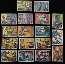 1966 Topps Batman Black Bat Vintage Card Lot of 17 Mid Grade VG Orange Backs picture