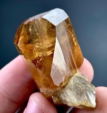 154 Carat Honey Colour Topaz Crystal With Quartz Specimen From Pakistan picture