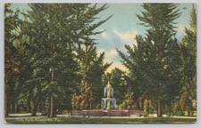 Vintage Linen Postcard City Park Allentown PA Fountain Trees Mebane 1921 picture