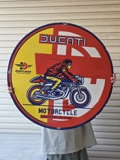 HUGE VINTAGE DUCATI MOTORCYCLE PORCELAIN SIGN 29