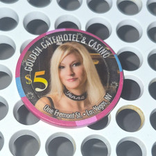 Golden Gate Hotel & Casino Las Vegas NV One Fremont St $5 Casino Chip picture