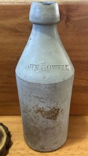 Antique Stoneware Beer Bottle 19th Century Salt Glaze John Howell Buffalo N. Y. picture