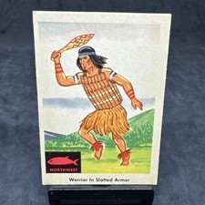 1959 Fleer Indians Trading Card - Warrior In Slatted Armor (#47) Great Shape picture