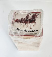 2018 Budweiser King Of Beers Bar Coasters Partial Sleeve Holiday Christmas picture