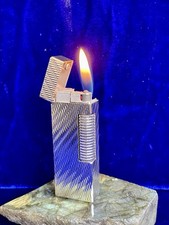 Dunhill Lighter Vintage Silver Rollagas Super Mint Condition Works Year Warranty picture