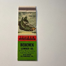 Bebenek Lumber Co Every Purpose Elysburg PA Vintage Matchbook Cover 5MB126-4-3 picture