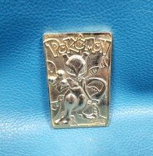 VTG 1999 Nintendo Pokémon Mewtwo Metal Gold Tone Collectors Trading Card picture