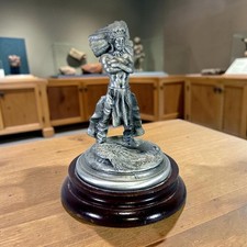 Vintage 1981 Chilmark Pewter Sioux War Chief Don Polland Statue LE 585/2500 Wood picture