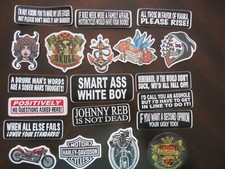 20 RUDE & CRUDE - HARLEY - BIKER & TATTOO STICKERS NEW - LOT # 37 picture