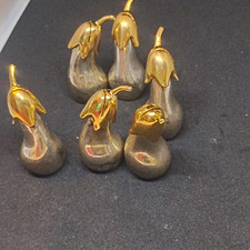  Vintage Mid-Century Eggplant Place Card Holders picture