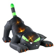 Home Accents Holiday 7 Ft Animated Head & Tail Turning Cat Halloween Inflatable picture
