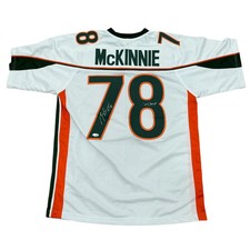 Bryant McKinnie Autographed Miami (White #78) Custom Stitched Jersey w/ 