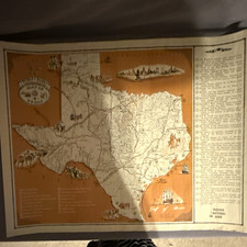 Vintage Map of Texas Fold-Out Printed Map, United States Region picture