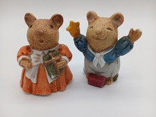 Vintage Tiny Porcelain Christmas Mice Mr and Mrs Christmas Mouse picture