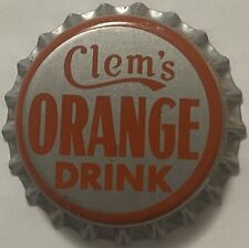 Rare 1950s Vintage Clem's Orange Drink Cork Bottle Cap, Malvern, AR, Historic picture